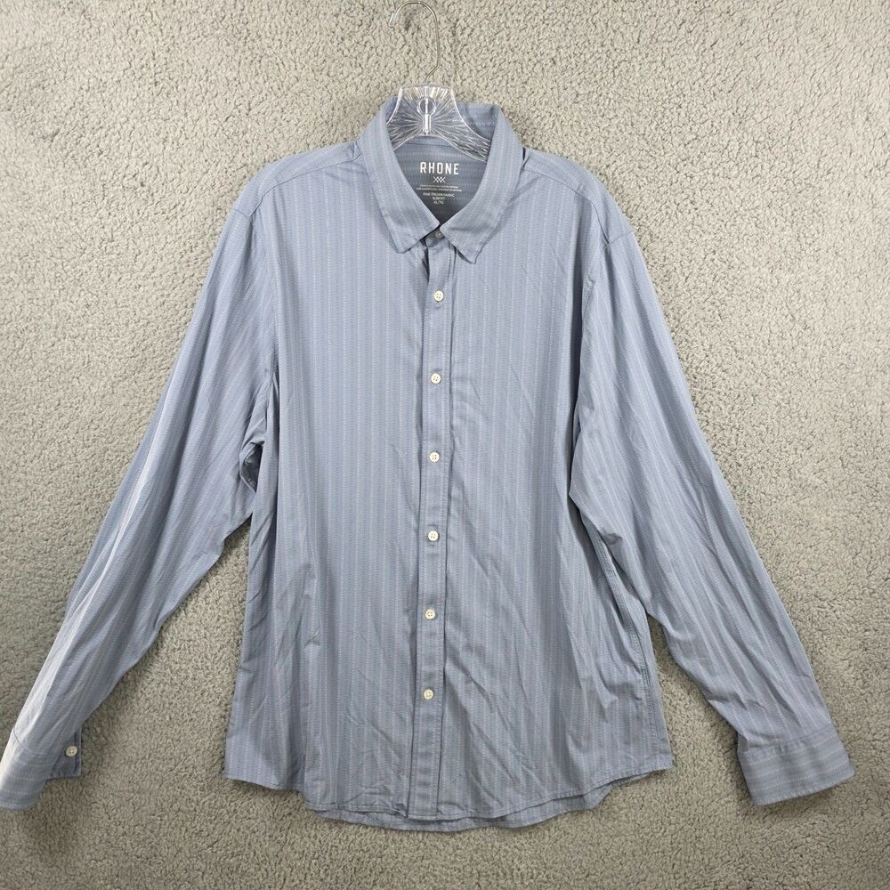 Rhone Men’s Dress Shirt Size XL Light Blue Slim Fit Fine Italian Fabric